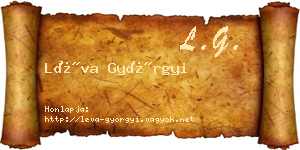 Léva Györgyi névjegykártya